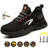 Men's Safety Shoes Metal Toe Indestructible Ryder Work Boots with Steel Toe Waterproof Breathable Sneakers Work MartLion   