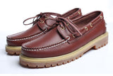 Genuine Leather Casual Shoes Docksides Boat Shoes Platform Unisex Lace up Driving Men's Loafers Mart Lion   