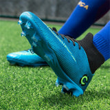 Men's High Ankle AG Sole Outdoor Cleats Football Boots Shoes Turf Soccer Cleats Kids Women Long Spikes Chuteira Futebol Sneakers MartLion   