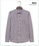 Fall Smart Casual Men's Flannel Plaid Shirt Brand Office Long Sleeve Shirt Clothes Mart Lion   