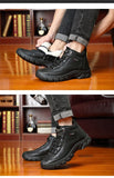  Winter Genuine Leather Men's Boots Natural Fur Warm Ankle Working Footwear Waterproof Snow MartLion - Mart Lion