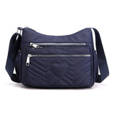 Women Handbags Messenger Bag Washed Nylon Lightweight Waterproof Shoulder Zipper Crossbody Purse Mart Lion Navy Blue Large29cmx10cmx24cm 