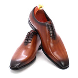 Luxury Men's Oxford Dress Shoes Genuine Leather Whole Cut Handmade Lace Up Office Formal MartLion   