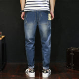 Men  splice Slim Stretch Jeans Classic Multi-pocket cotton male Casual denim MartLion   