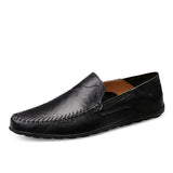 Spring Summer Men's Breathable Casual Shoes Genuine Leather Loafers Non-slip Boat Moccasins Mart Lion   