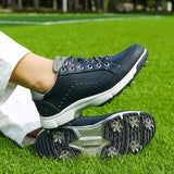 Men's Golf Shoes Waterproof Golf Sneakers Outdoor Golfing Spikes Shoes Jogging Walking Mart Lion   