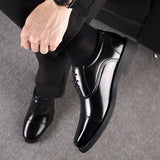 Split Leather Shoes Rubber Sole Men's Office Dress Lether MartLion   