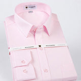 Men's Non Iron Standard-fit Solid Basic Dress Shirt Formal Premium 100% Cotton Long Sleeve Work Office Mart Lion Pink 38 