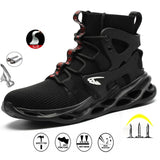 Men's Winter Safety Boots Are Light and Steel Toe Cap Anti-piercing Industrial Outdoor Work Shoes Foot Protection MartLion 799 Black 48 