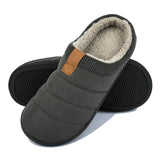 Home Soft Slippers Men's Winter Short Plush Slippers Non Slip Bedroom Fur Shoes Indoor Slippers Mart Lion Dark Grey 39-40 