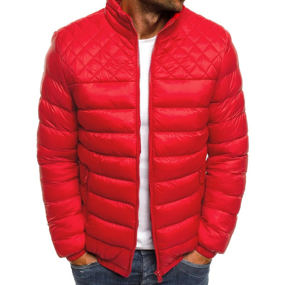 Colors Men's Winter Puffer Cotton Coat MartLion Red M 