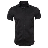 Bamboo Fiber Shirt Men Summer Short Sleeve Men's Dress Shirts MartLion   