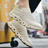 Harajuku Men's Soft Casual Shoes Breathable Stylish Sport Sneakers Outdoor Flats Walking Sock Mart Lion   