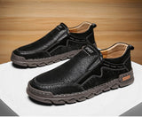 Super Fiber Leather Handmade Shoes Men's Walking Flat Loafers Outdoor Sneakers Office Dress Footwear Mart Lion   