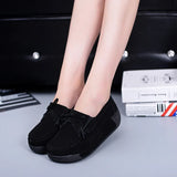 Flats Suede Women's Loafers Creepers Shoes Slip On Fringe Platform Casual Ladies Moccasins MartLion Black 6 