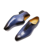 Daniel Shoes Men's Dress Genuine Leather Blue Purple Oxfords Wedding Party Whole Cut Formal MartLion   