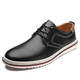 Men's Casual Shoes Leather Dress Waterproof Outdoor Non-slip Wedding Mart Lion Black 6.5 