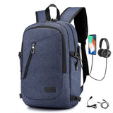 Password Lock Anti Theft Backpack Men's 15.6 Inch Laptop Backpack Usb Charging Oxford School Bag for Boys Teen Mart Lion Dark Blue  