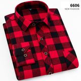 Fall Smart Casual Men's Flannel Plaid Shirt Brand Office Long Sleeve Shirt Clothes Mart Lion 6606 Asian S Label 39 