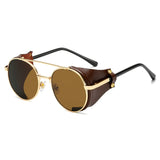 Steampunk Sunglasses Brand Design Metal Round Men's Women Vintage Punk UV400 Shades Oculos de sol MartLion 02  