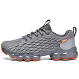 Men's shoes breathable mesh lace running shoes outdoor fitness training anti slip wear-resistant casual MartLion Gray 39 