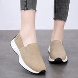 Autumn Women Shoes Cow Suede Slip on Sneakers Femme Loafers Ladies Black Nursing Work MartLion   