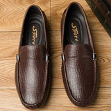 Men's Genuine Leather Shoes Loafers Luxury Casual Moccasin Mart Lion   