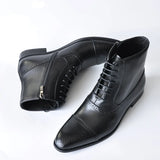 Men's Boots Winter Warm Lace Up Versatile Leather Shoes Footwear MartLion Black 46 