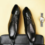 Men's British Classic Dress Shoes Lace-up Genuine Cow Leather Office Wedding Party Derby Flats Mart Lion Black 39 