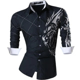 Spring Autumn Features Shirts Men's Casual Shirt Long Sleeve Casual Shirts MartLion K030-Navy US XL CHINA