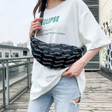 Women Waist Street Style Hip Belt Bags Nylon Letter Printing Crossbody Pouch Chest Unisex Fanny Pack Mart Lion   