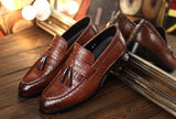 Men's Crocodile Grain classic Tessels Moccasins Genuine Leather Casual Loafers Flats Shoes Mart Lion   