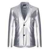 Shiny Gold Metallic Men's Brand Slim Fit Jacket Party Nightclub Prom Stage Singer Homme blazers MartLion   