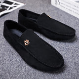 Off-Bound Men's Casual Shoes Bee Suede Loafers Flats Driving Soft Moccasins Footwear Slip-On Walking Mart Lion Black 39 
