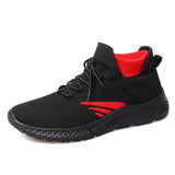Men's Shoes Casual Lace-up Sneakers Tenis Outdoor Walking Footwear Zapatillas Hombre Mart Lion Black red 39 