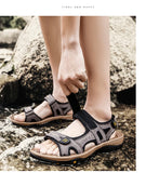 Cow Leather Outdoor Beach Shoes Men's Sandals Casual Flats MartLion   