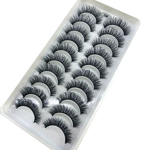 10 pairs natural false eyelashes fake lashes long makeup 3d mink lashes eyelash extension mink eyelashes for beauty MartLion 10 pairs 3  