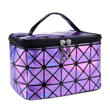 Multifunctional Cosmetic Bag Women Leather Travel Make Up Necessaries Organizer Zipper Makeup Case Pouch Toiletry Kit Bags Mart Lion Purple  