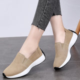 Autumn Women Shoes Cow Suede Slip on Sneakers Femme Loafers Ladies Black Nursing Work MartLion   