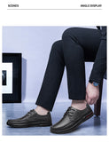 Men's Genuine Leather Shoes Luxury Driving Moccasin Lace Up Solid Black brown Mart Lion   