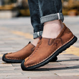 Men's Shoes Split Leather Casual Driving Moccasins Slip On Loafers Flat Mart Lion   