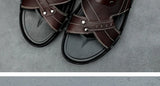 Leather Slides Slippers Men's Summer Casual Slip On Shoes Flat MartLion   