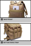 Nylon Waterproof Trekking Backpack Outdoor Military 50L 1000D Fishing Hunting Bag Rucksacks Tactical Sports Camping Hiking Mart Lion   