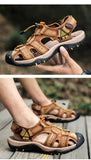 Summer Men's Sandals Genuine Leather Soft Breathable Shoes Beach Handmade Roman MartLion   