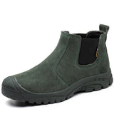 Work Safety Boots Indestructible Shoes Men's Puncture-Proof Work Sneakers Chelsea Winter MartLion green 36 