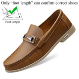 Spring Autumn Men's Casual Luxury Leather Loafers Lofer Shoes Loafer Loffers Slip-On Mocasines Hombre MartLion Khaki 38 