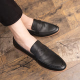 casual shoes breathable men's loafers driving lightweight luxury designers leather MartLion Black 12 10 