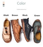 spring and summer men's shoes lace-up outdoor casual cowhide leather soft-soled moccasin Mart Lion   