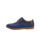 Men's Shoes Casual Canvas Pointed Toe Lace Up Flat Zapatos Hombre Mart Lion Blue 5.5 