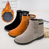 Winter Women's Snow Boots Suede Thick-Soled Ankle Non-Slip Plus Velvet Warmth Ladies Casual Martin Mart Lion   